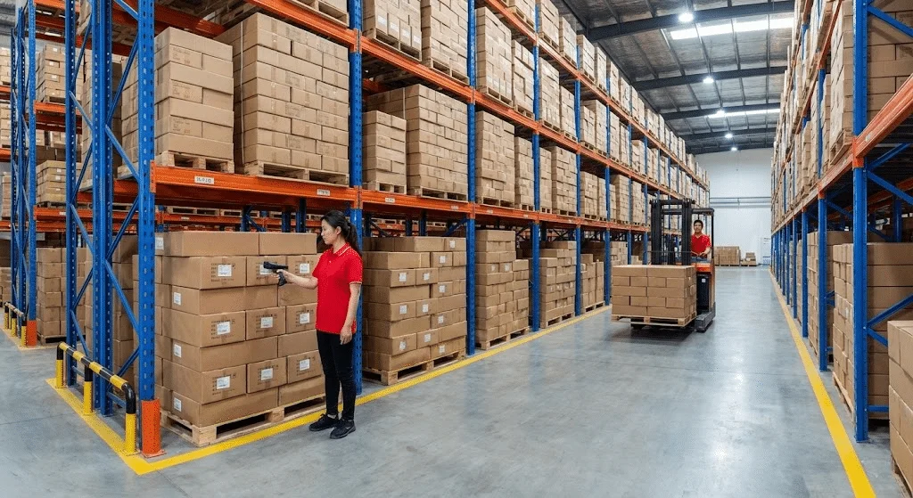 Warehouse staging outbound cartons