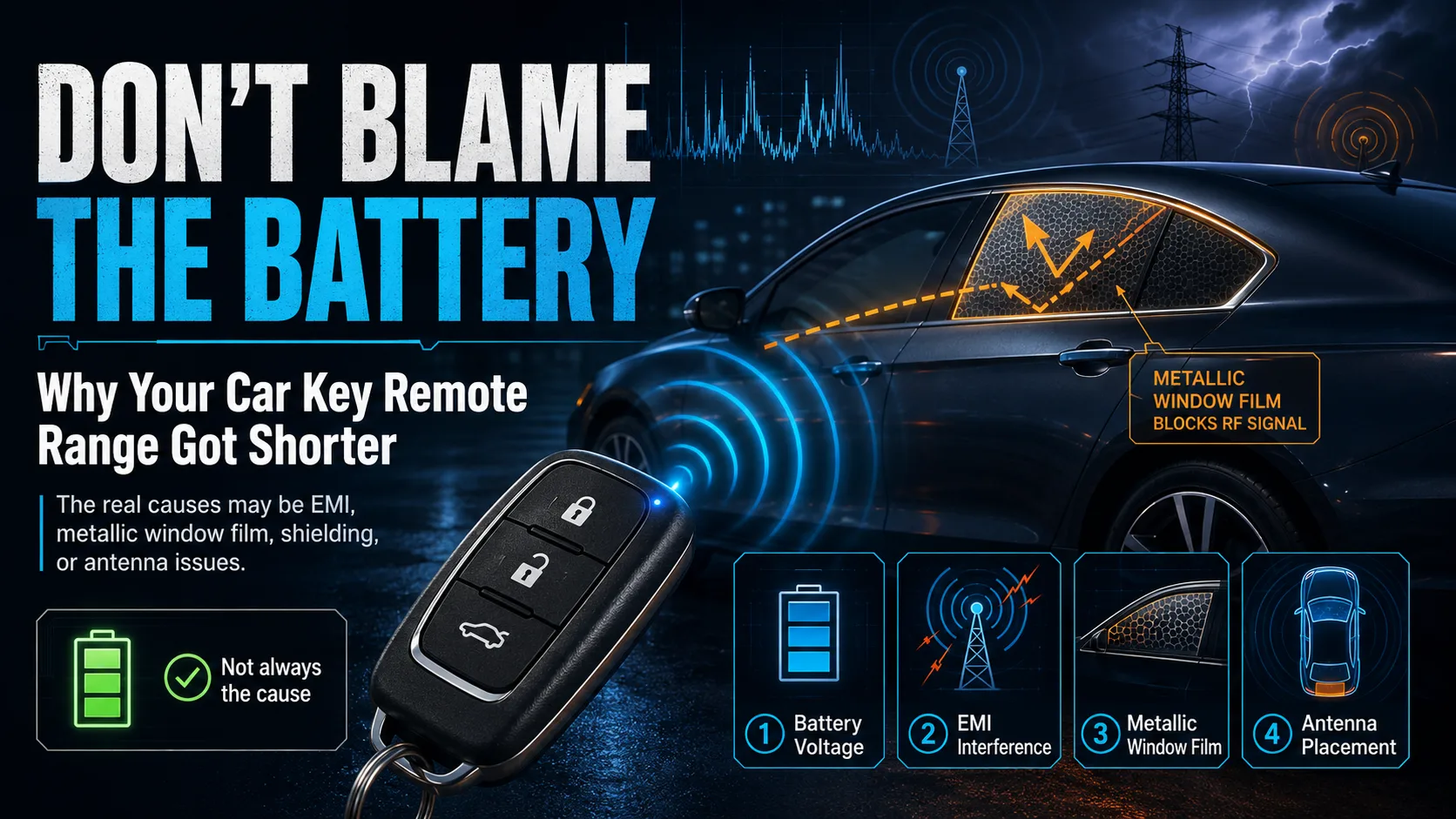 Stop Blaming the Battery: Your Car Key's Short Range Might Be the Window Tint