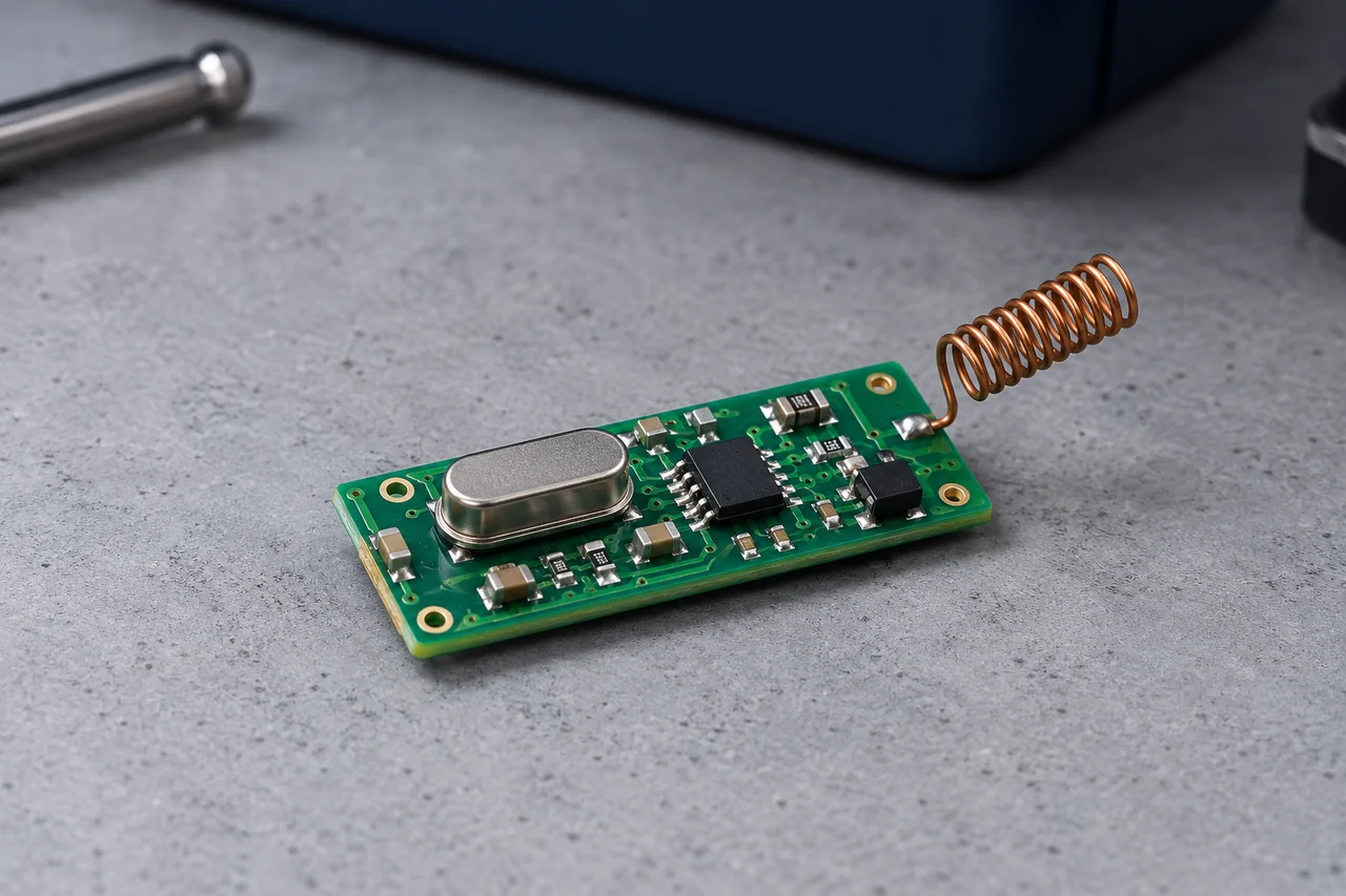 Illustration: A compact generic radio module photographed close up